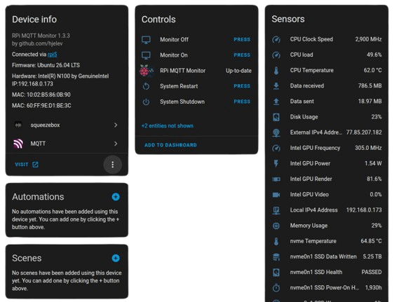 Auto-created Home Assistant device
