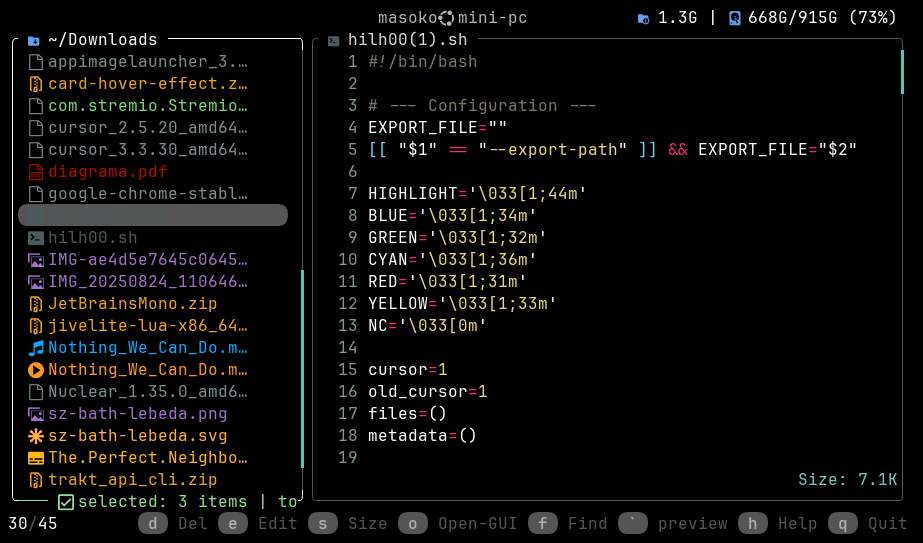 Dual-panel preview with syntax highlighting