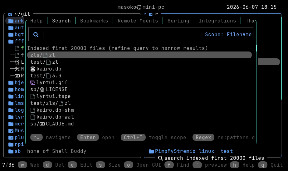 Search overlay